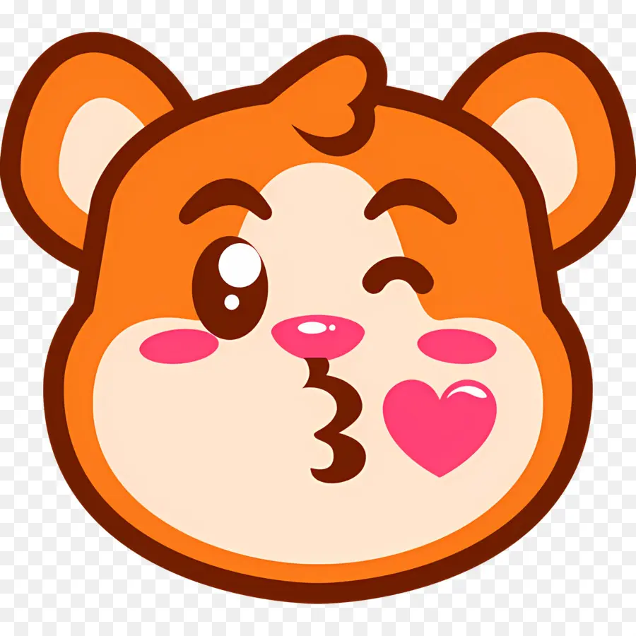 Baiser Emoji，Ours Qui Fait Un Clin D'oeil PNG