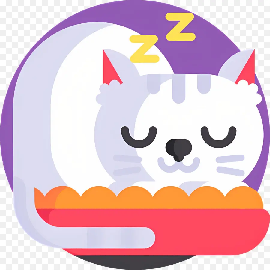 Chat Endormi，Lit PNG