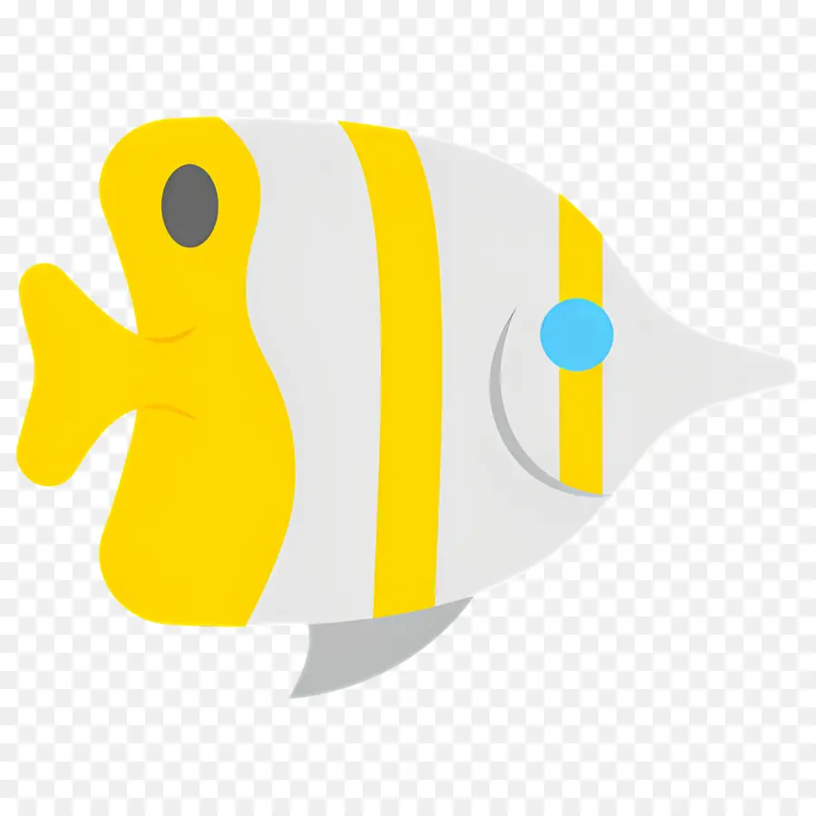 Poisson Tropical，Poisson Jaune Et Blanc PNG