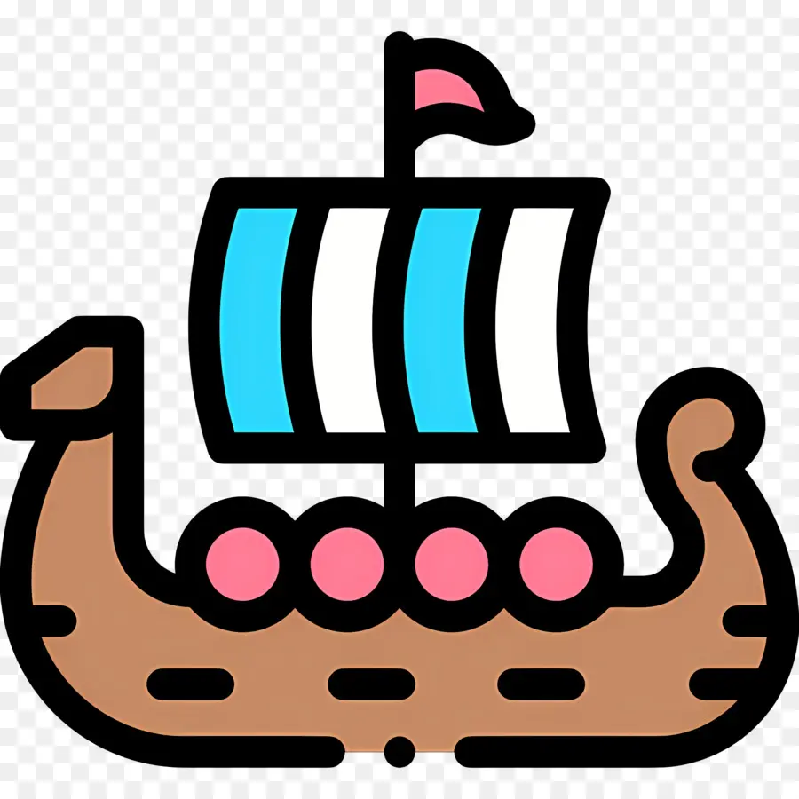 Bateau Viking，Bateau Pirate De Dessin Animé PNG