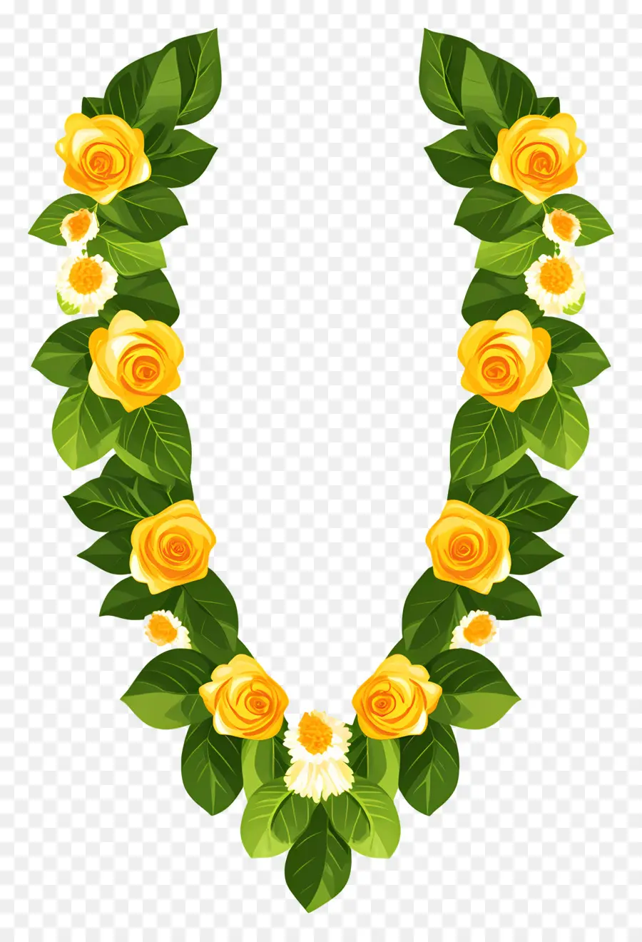 Guirlande Ougadi，Guirlande De Fleurs Jaunes PNG