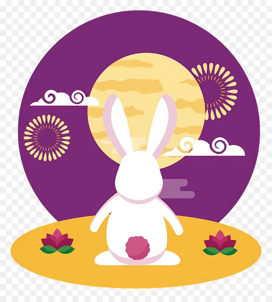 Fête De La Mi Automne，Lapin Blanc PNG