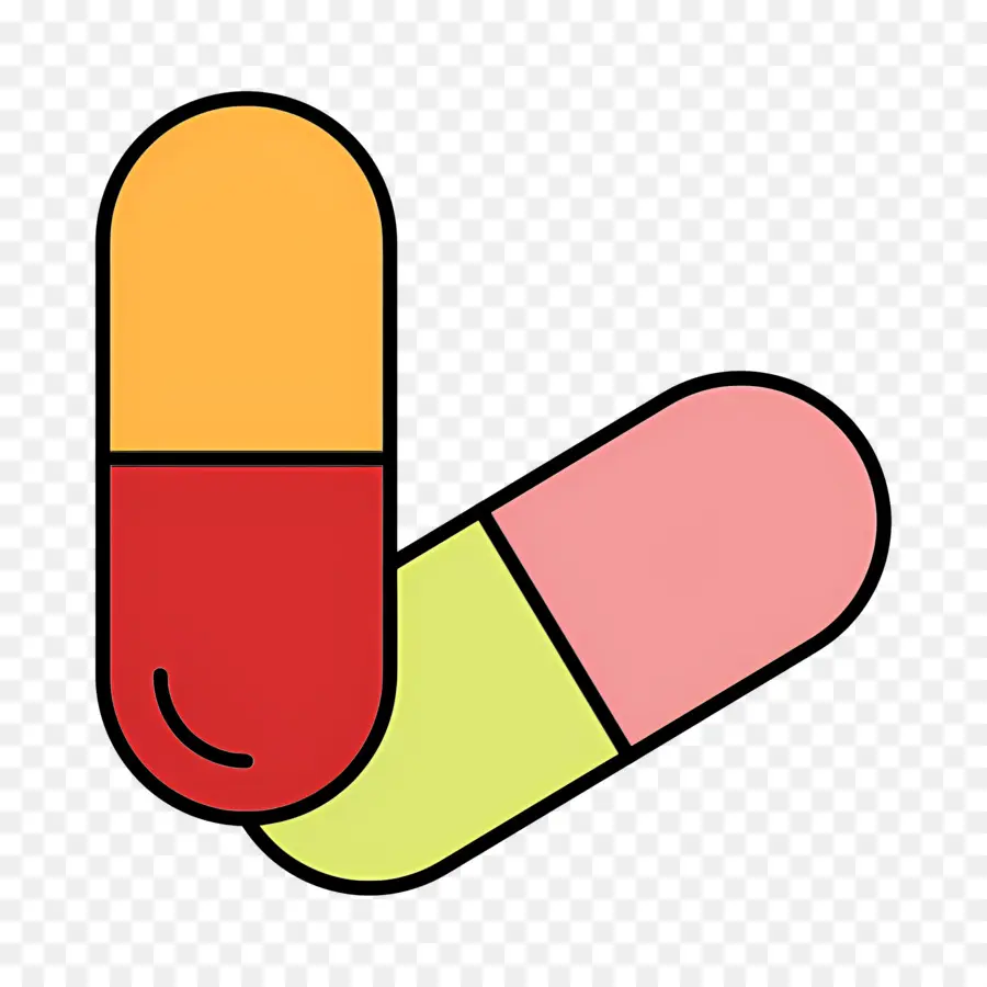 Capsule De Médicament，Pilules Colorées PNG