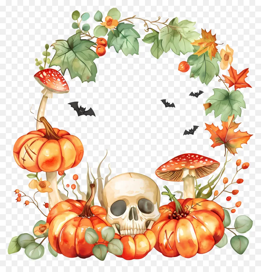 Couronne D'halloween，Citrouilles PNG