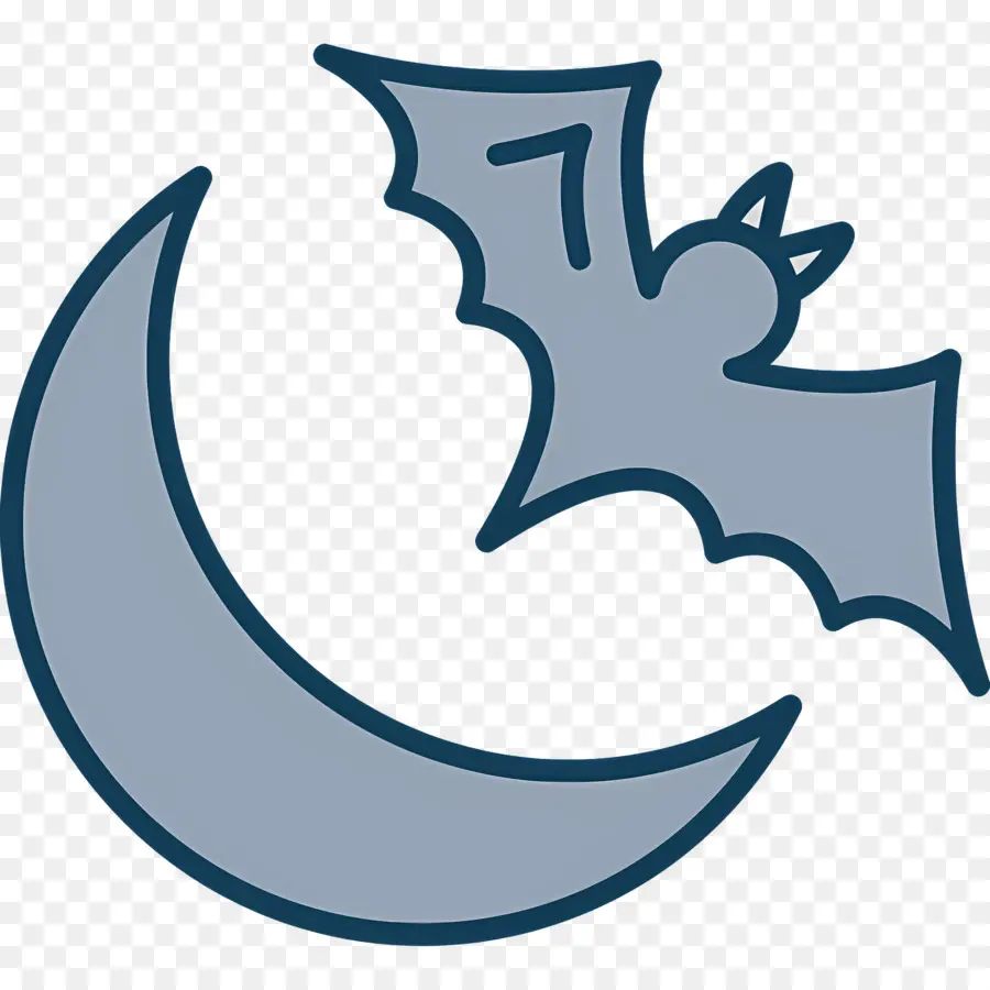 Lune D'halloween，Chauve Souris Et Lune PNG