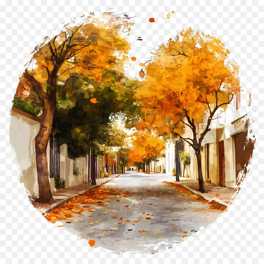 Rue D'automne，Arbres PNG