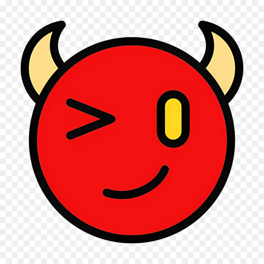 Emoji Du Diable，Visage De Diable Rouge PNG