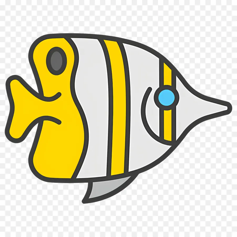 Poisson Tropical，Poisson Jaune Et Blanc PNG