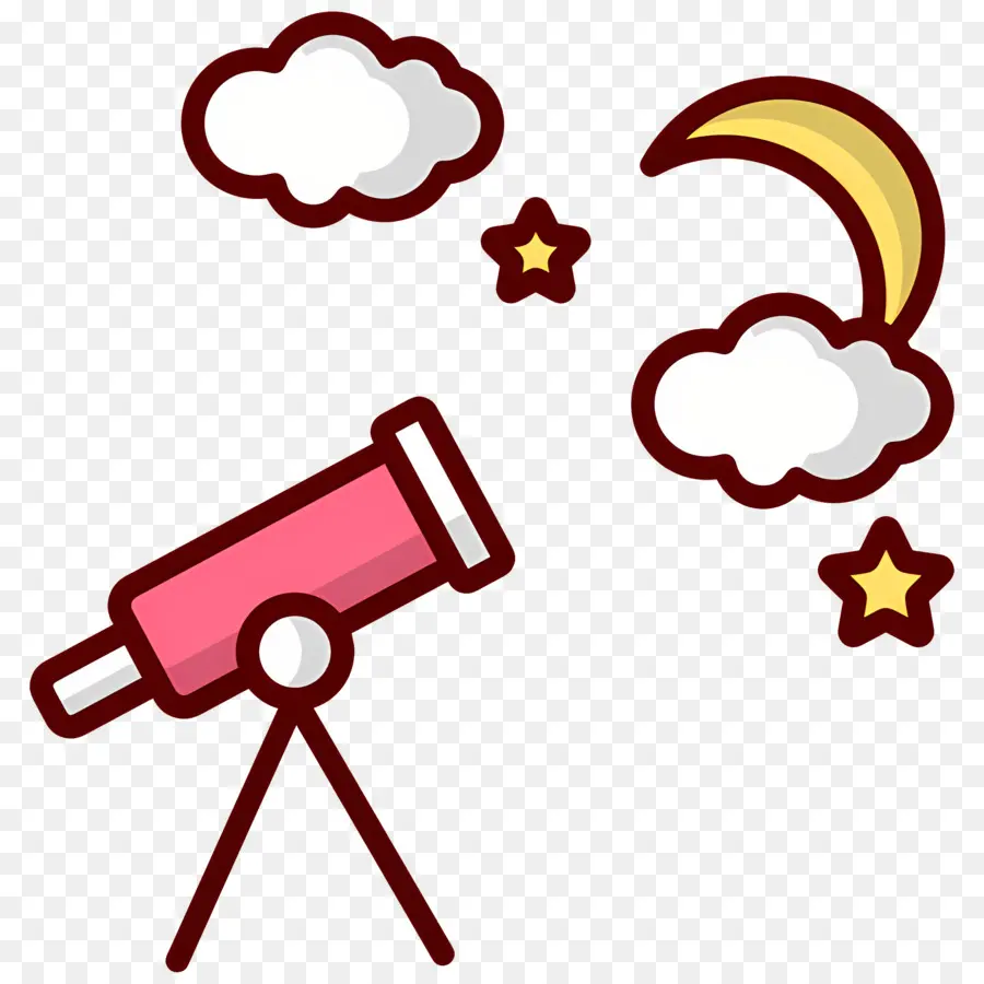 Télescope，Télescope Et Ciel Nocturne PNG