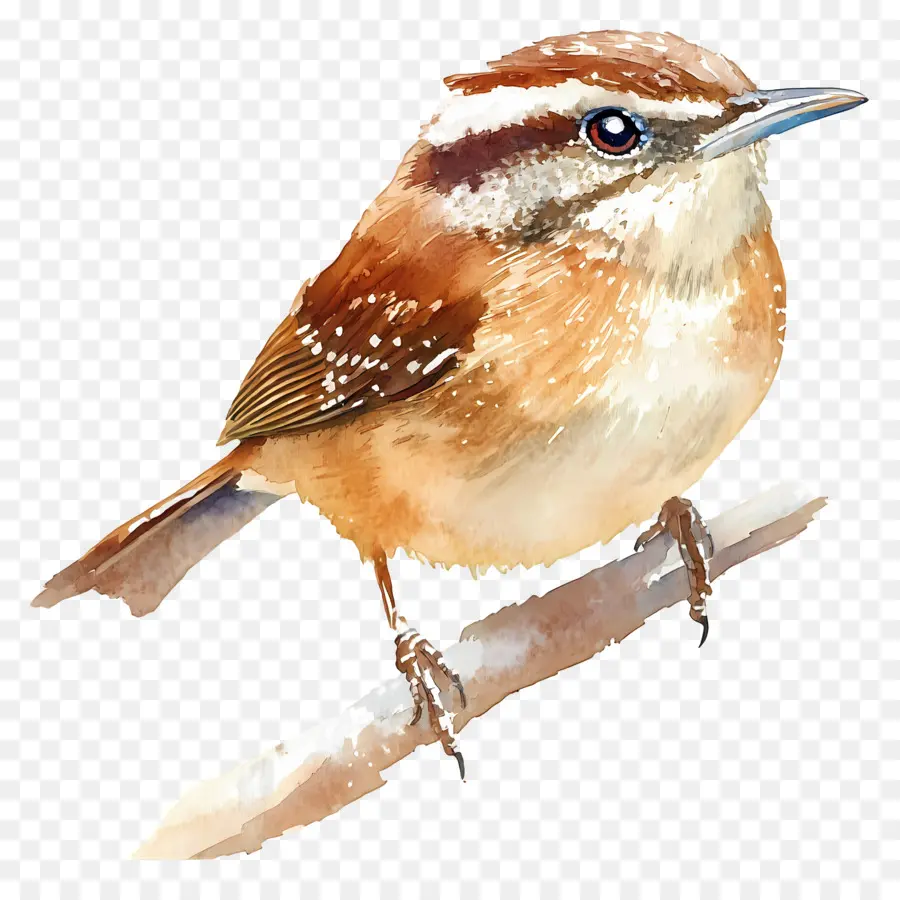 Oiseau Aquarelle，Oiseau Marron Et Blanc PNG