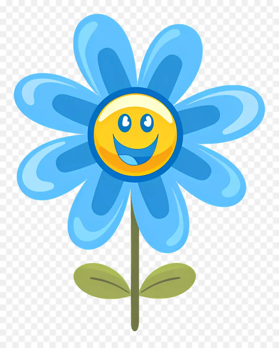 Fleur Emoji，Fleur Bleue PNG