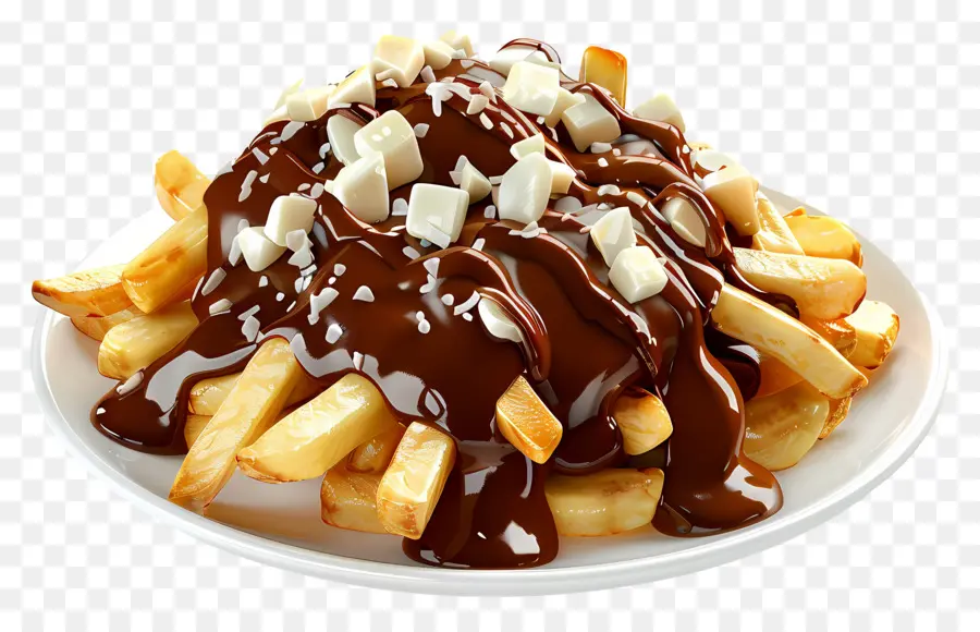 Poutine，Frites Avec Sauce Et Fromage PNG