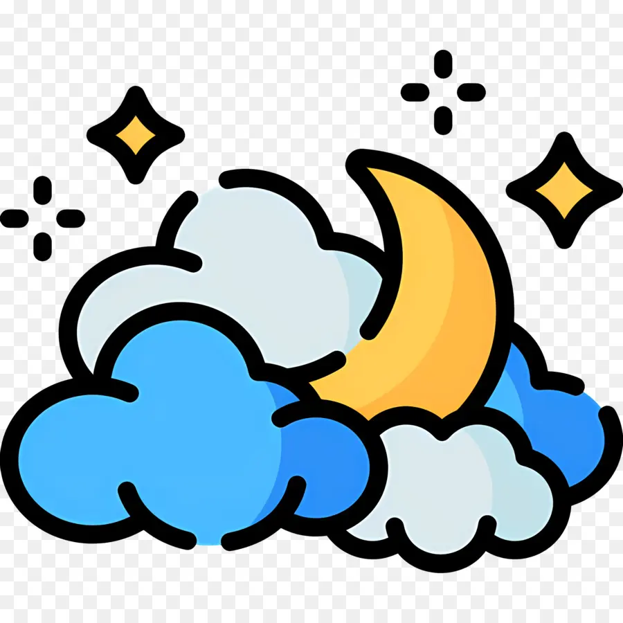 Nuages ​​​​de Lune，Lune Et Nuages PNG