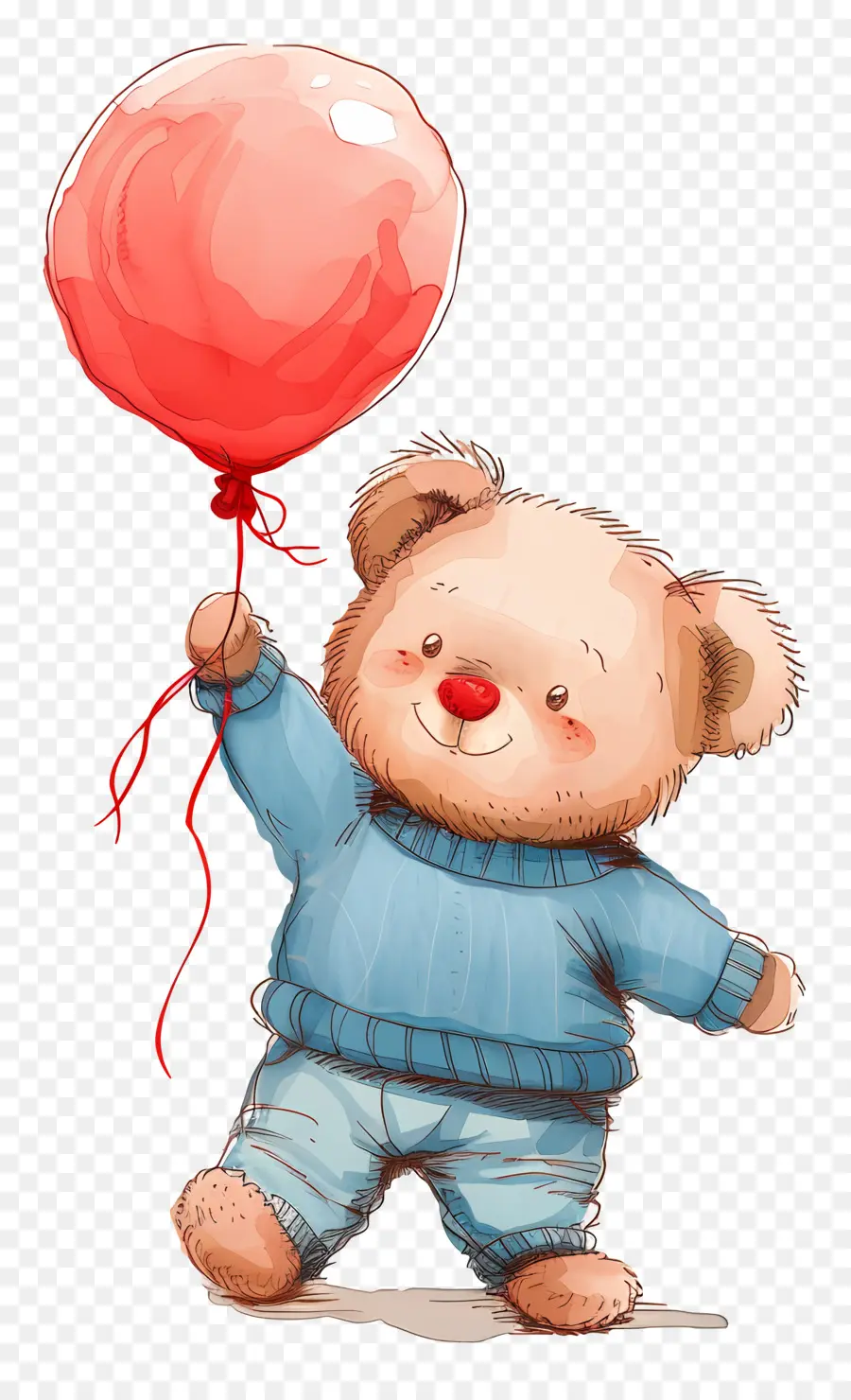 Ours En Peluche De Dessin Animé，Ours En Peluche Avec Ballon PNG