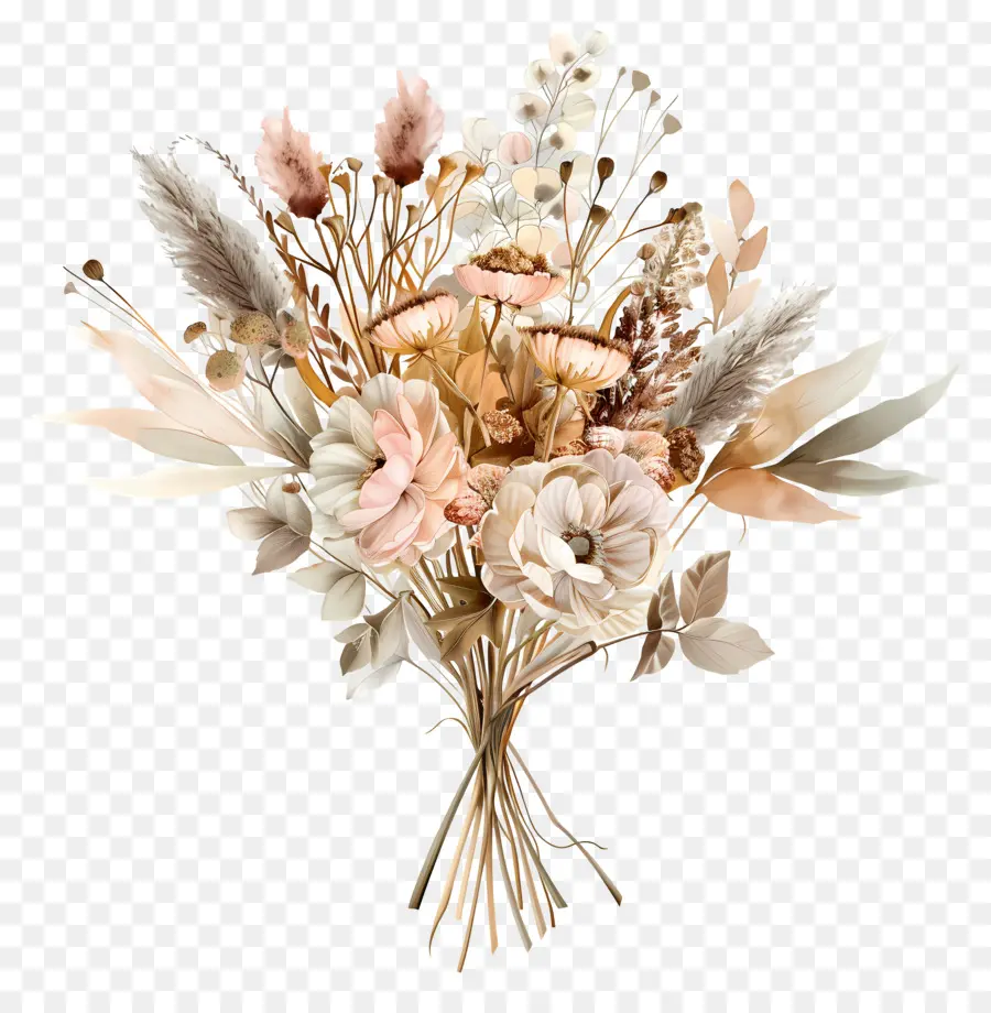 Fleurs Séchées，Bouquet De Fleurs PNG