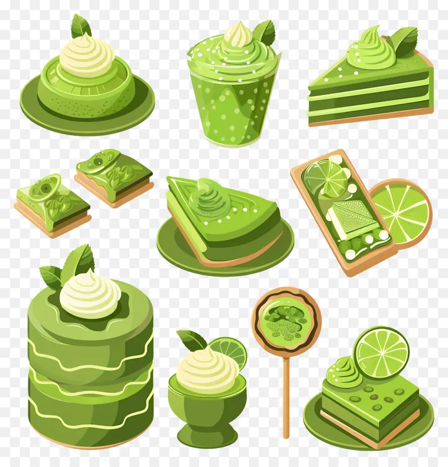 Dessert Au Matcha，Desserts Verts PNG