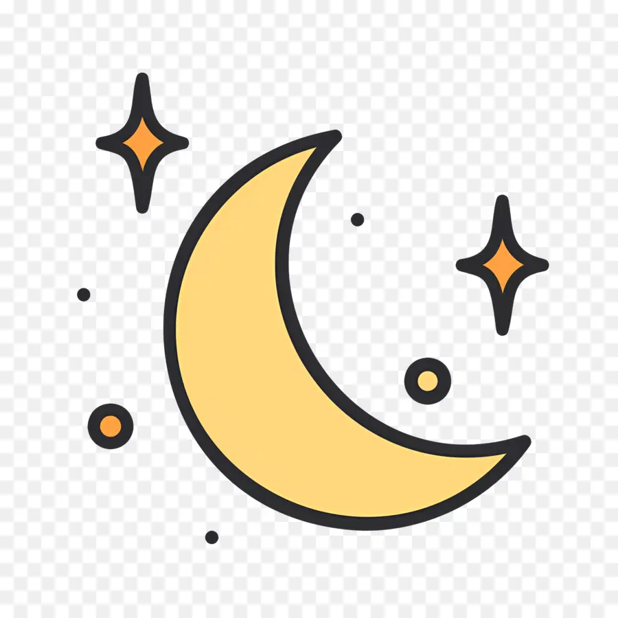 étoiles De Lune，Croissant Rouge Lune PNG