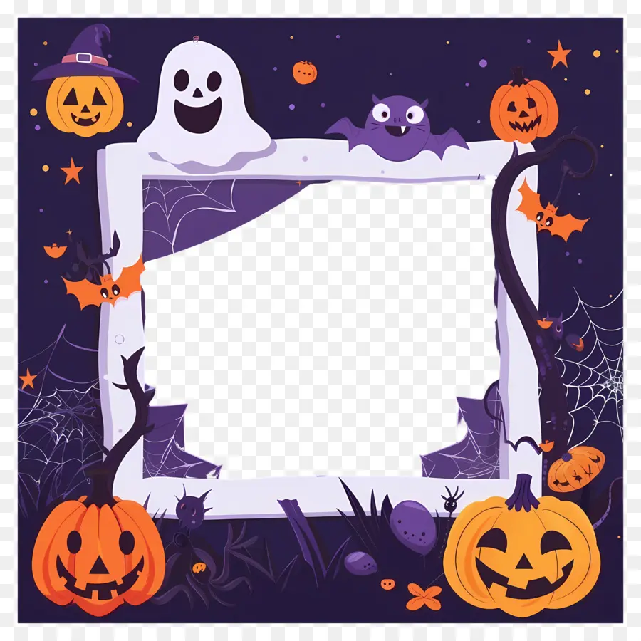 Cadre D'halloween，Citrouilles PNG