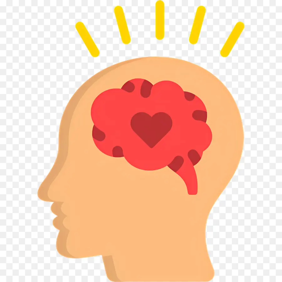 Cerveau Pensant，Cerveau Avec Coeur PNG