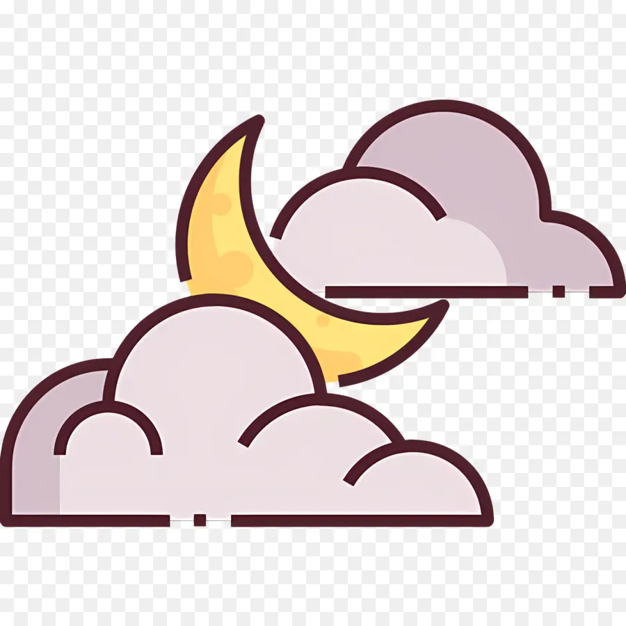 Nuages ​​​​de Lune，Lune Et Nuages PNG