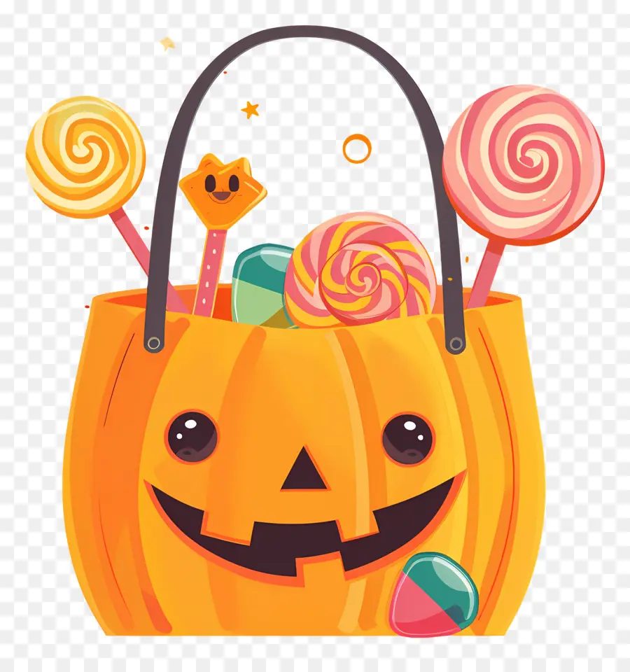 Seau à Bonbons D'halloween，Panier De Citrouille PNG