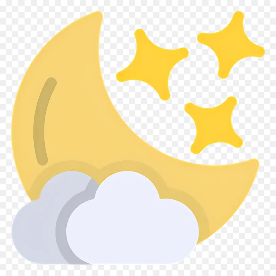 Nuages ​​​​de Lune，Lune Et étoiles PNG