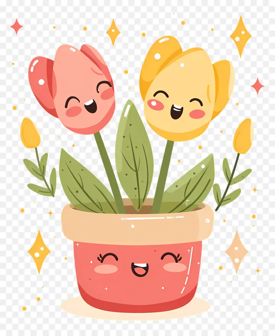 Fleur Emoji，Tulipes Mignonnes PNG