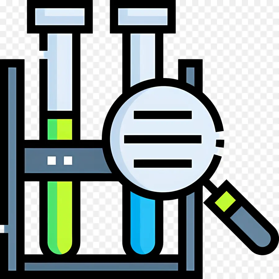 Laboratoire Scientifique，Tubes à Essai Et Loupe PNG