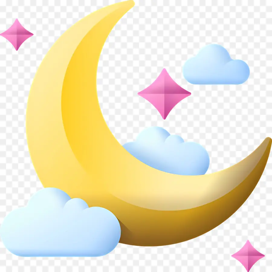 Nuages ​​​​de Lune，Croissant De Lune PNG