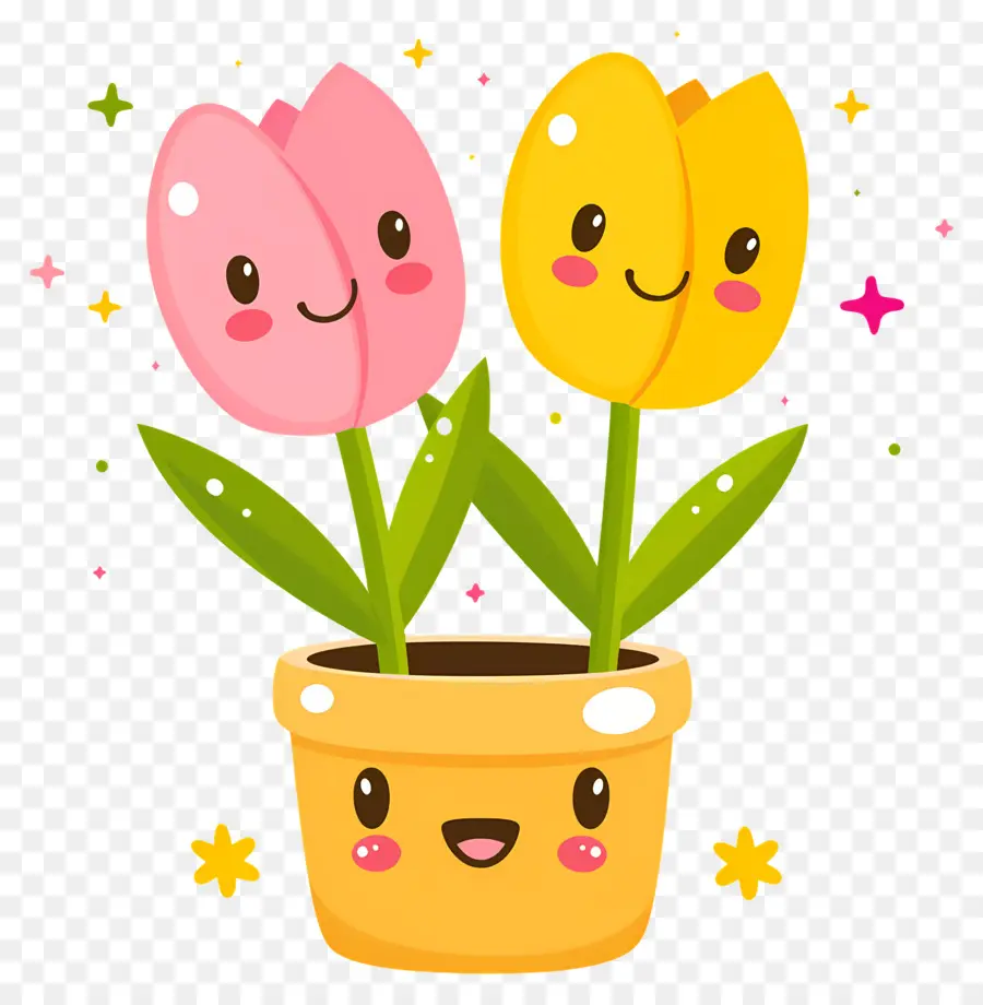 Fleur Emoji，Tulipes Mignonnes PNG