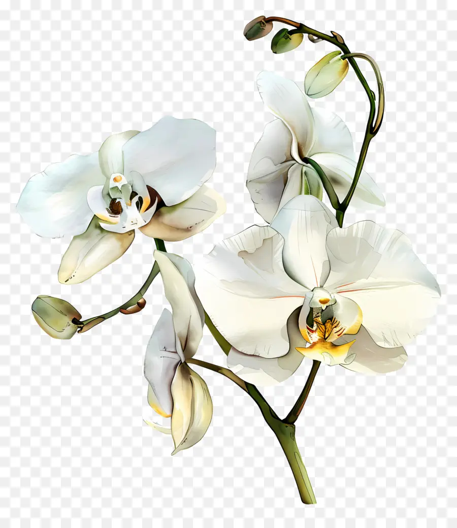 Fleur D'orchidée，Orchidée Blanche PNG