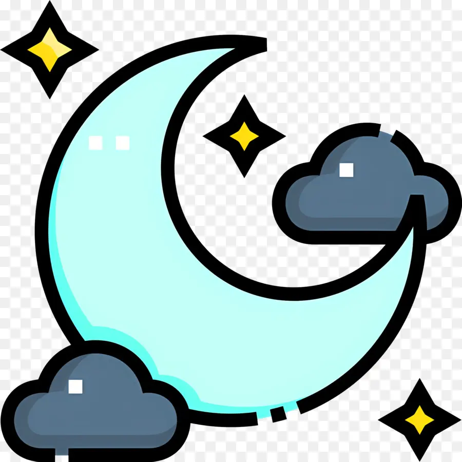 Nuages ​​​​de Lune，Croissant De Lune PNG