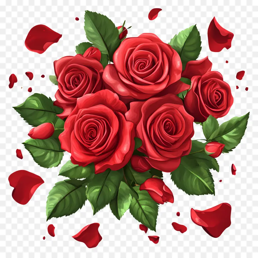 Bouquet De Roses，Roses Rouges PNG