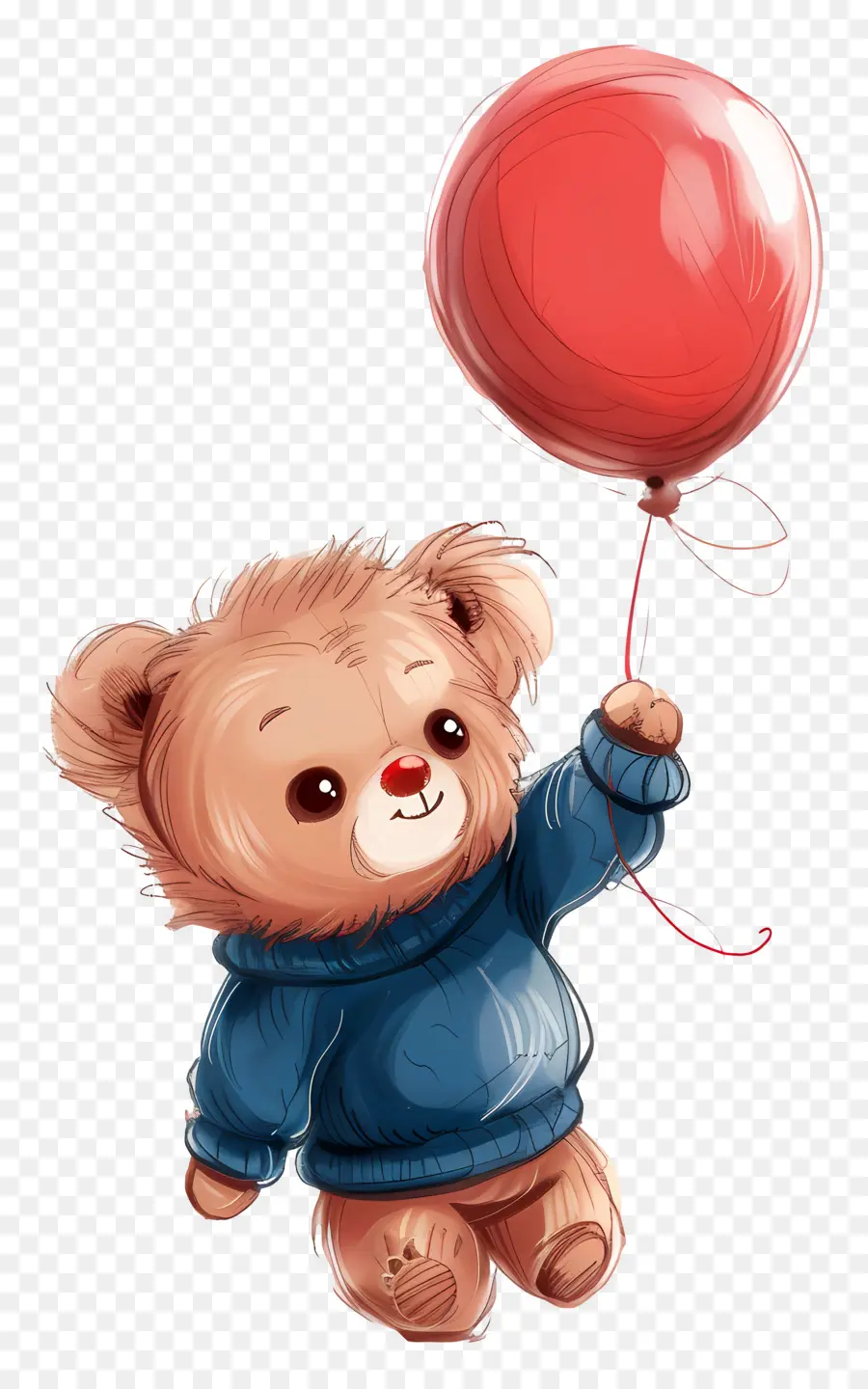 Ours En Peluche De Dessin Animé，Ours En Peluche Avec Ballon PNG