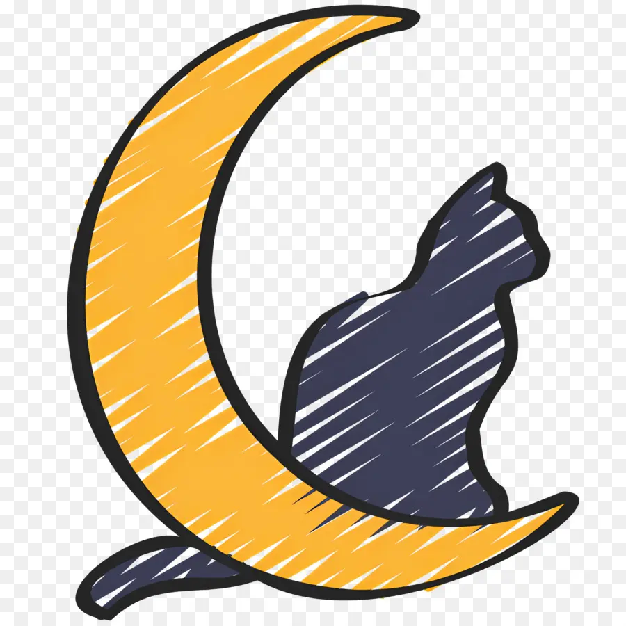 Lune D'halloween，Chat Et Lune PNG