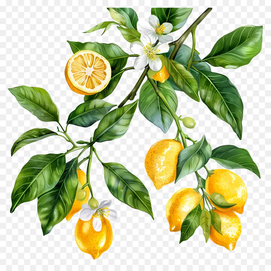 Branche De Citron，Fruit PNG