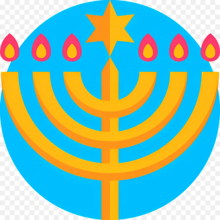 Hanoukka Menorah，Menorah Avec étoile PNG