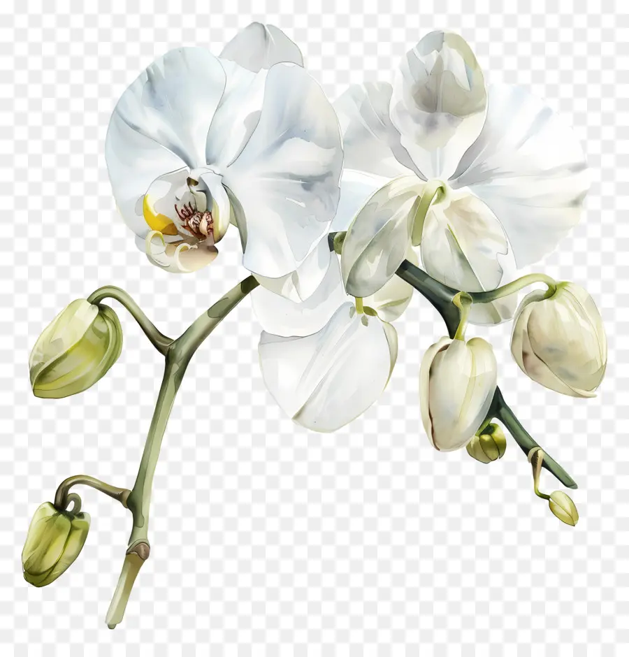 Fleur D'orchidée，Orchidée Blanche PNG