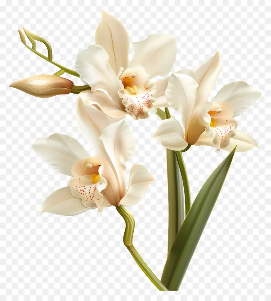 Fleurs D'orchidée Vanille，Orchidée Blanche PNG