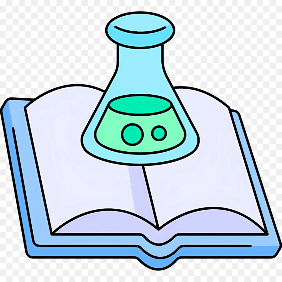 Livre Scientifique，Livre Scientifique Avec Flacon PNG