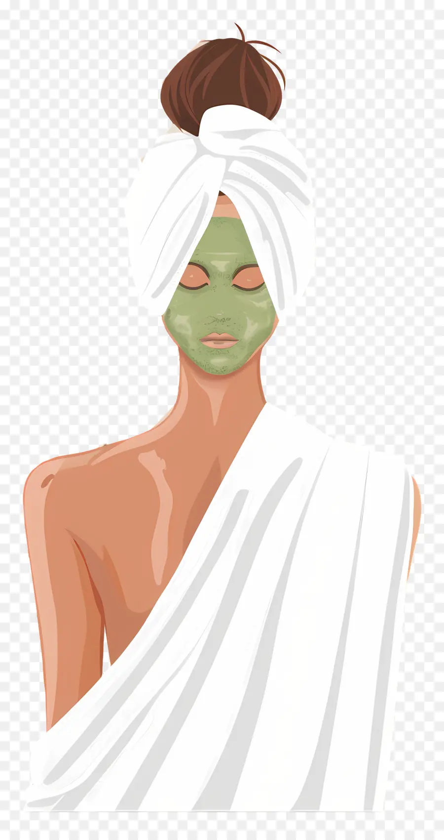 Masque Facial Spa，Femme Avec Masque Facial Vert PNG