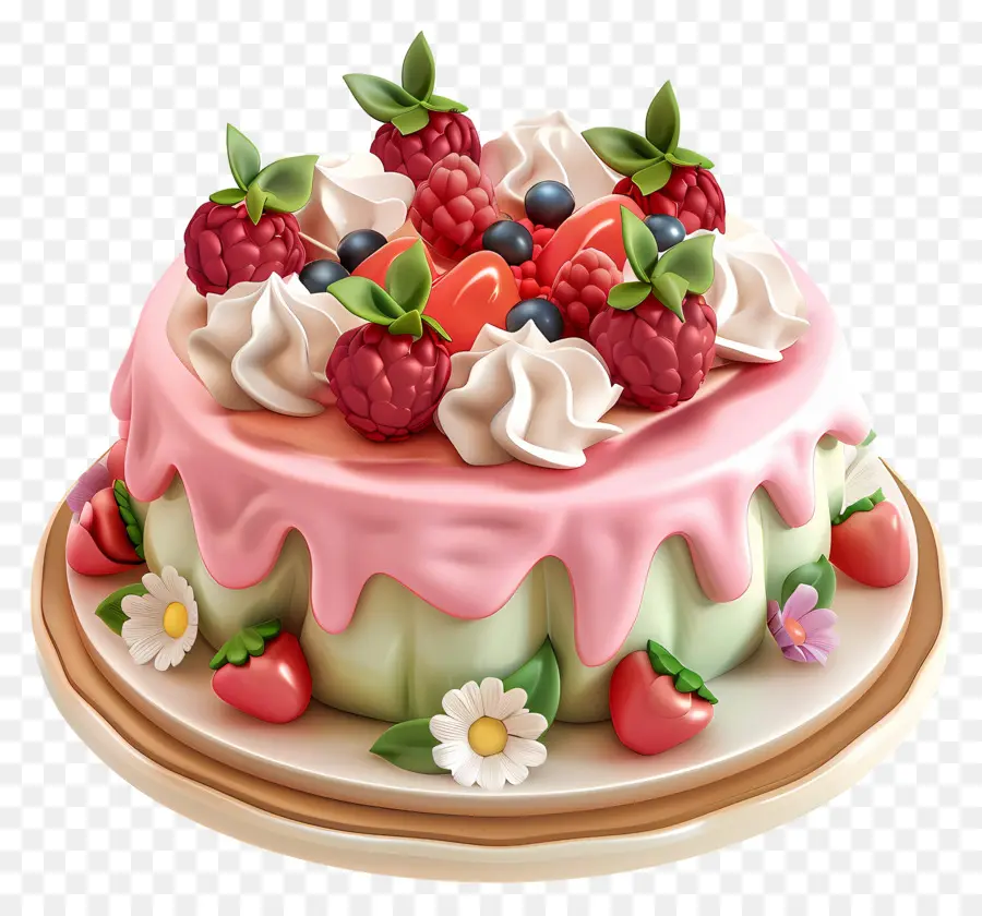 Gâteau 3d，Gâteau Aux Fruits PNG