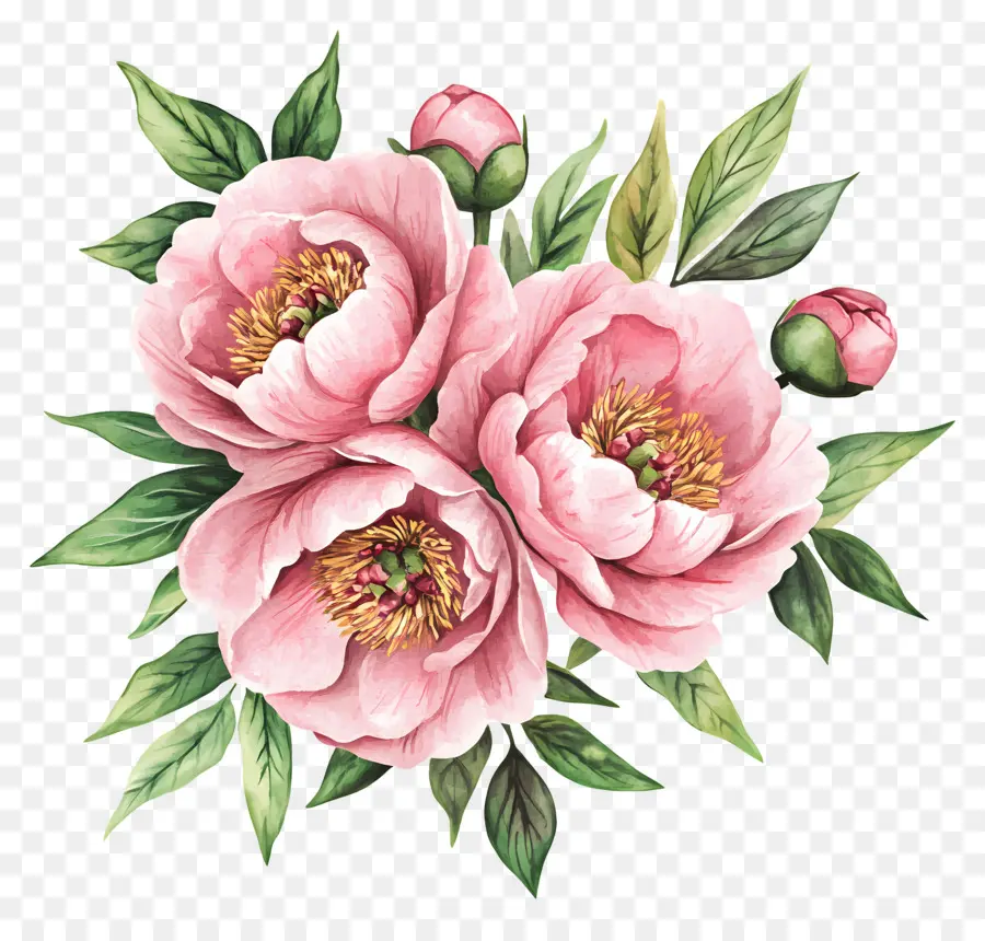 Bouquet De Pivoines，Pivoine PNG