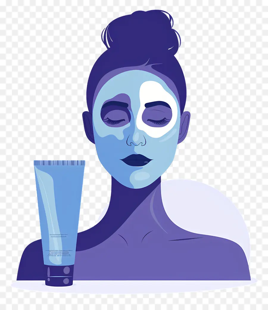 Masque Facial Spa，Personne Avec Masque Facial PNG