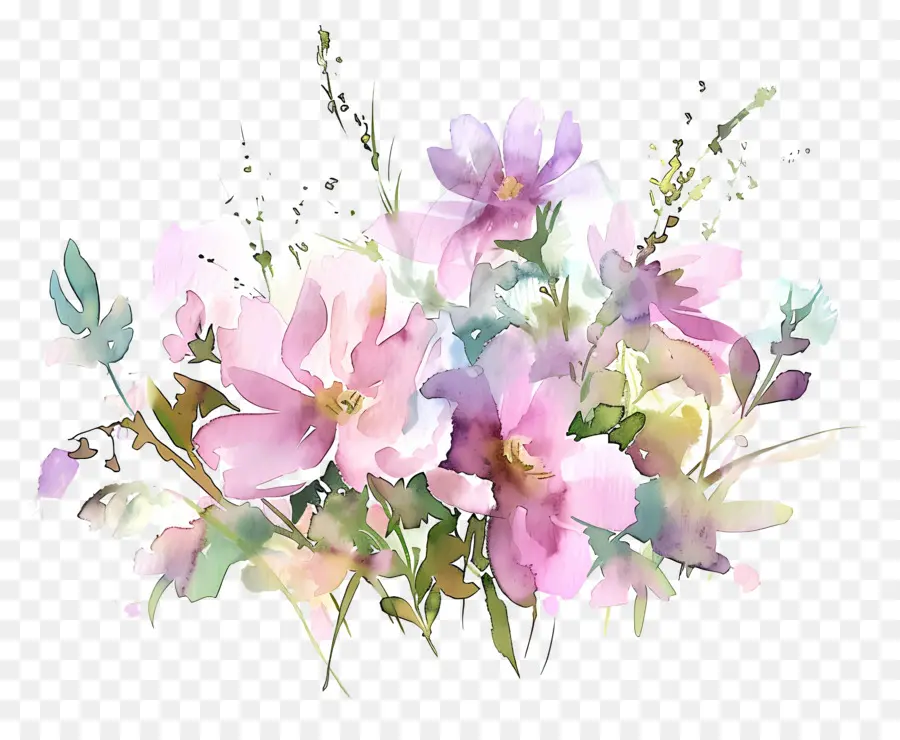 Fleurs Aquarelles，Peinture PNG