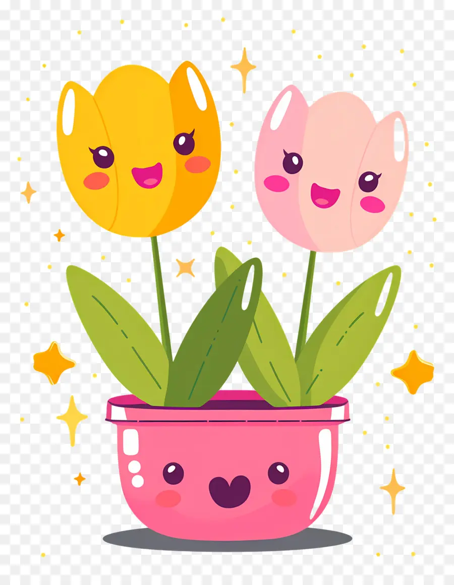 Fleur Emoji，Tulipes Mignonnes PNG