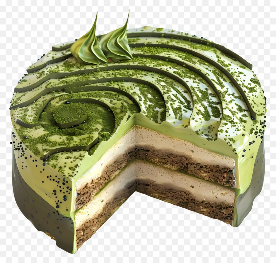 Gâteau 3d，Gâteau Vert PNG