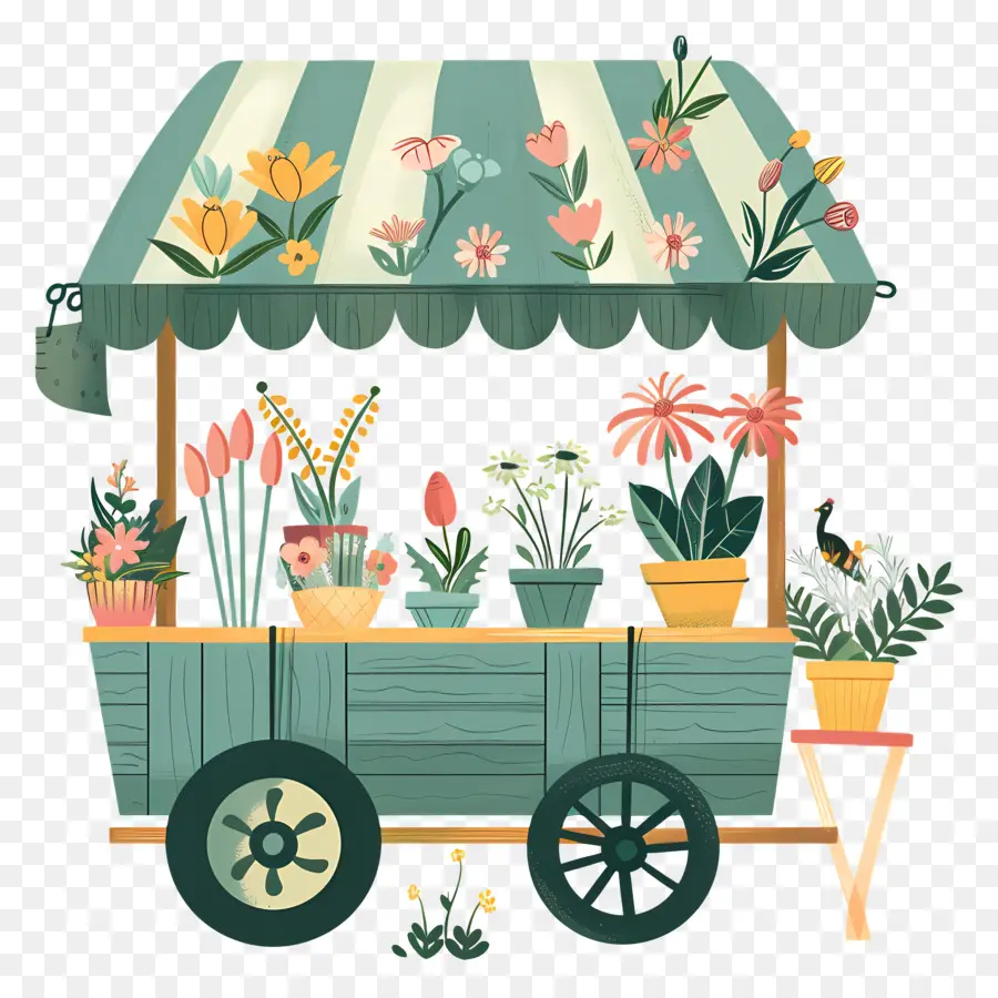 Chariot De Fleurs，Fleurs PNG