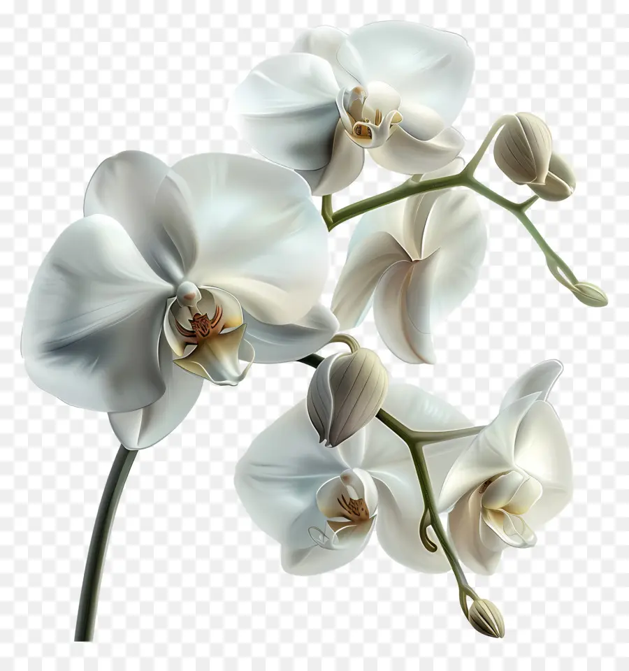 Fleur D'orchidée，Orchidée Blanche PNG