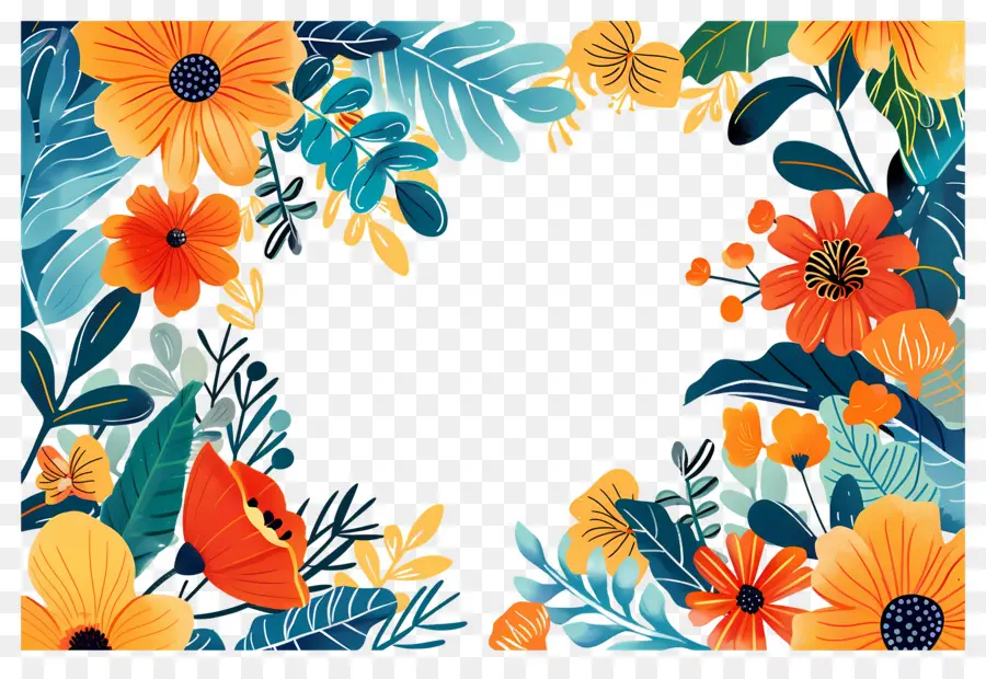 Cadre Floral，Fleurs PNG